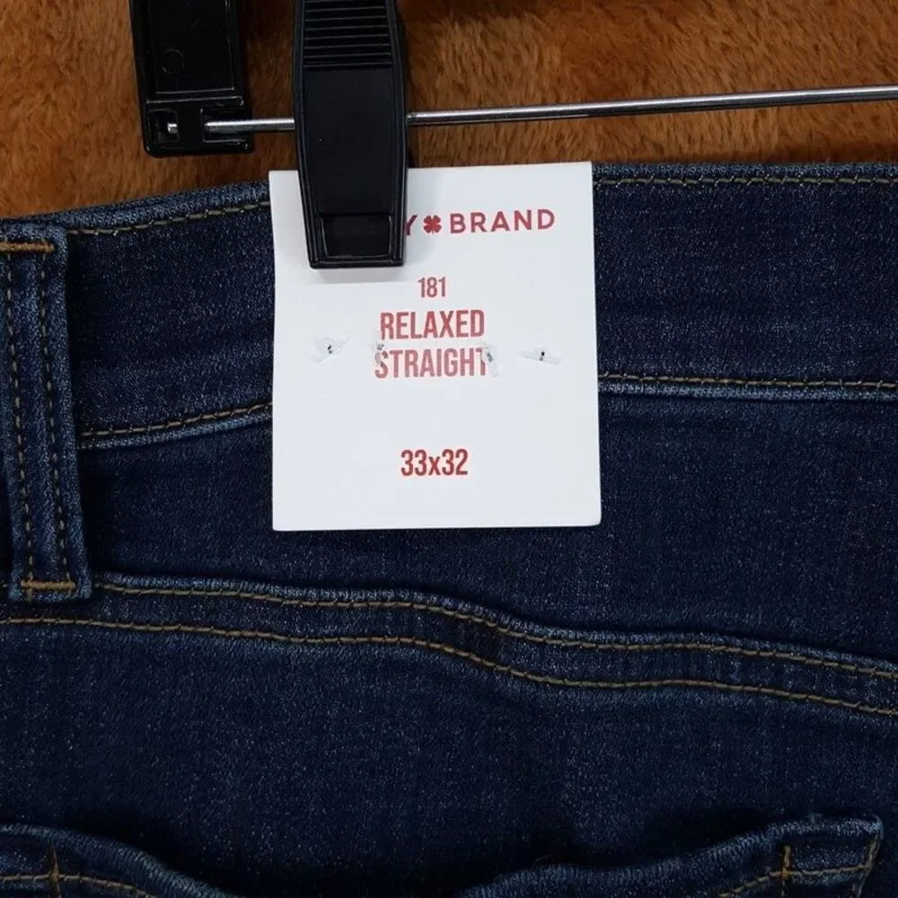 Lucky Brand Jeans Mens Size 33x32 Dark Wash 181 Relaxed Straight Fit Coolmax